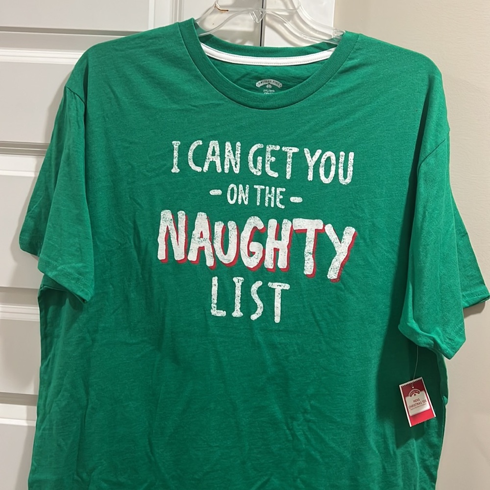 Holiday Time I CAN GET YOU ON THE NAUGHTY LIST Men's Christmas Tee 2XL